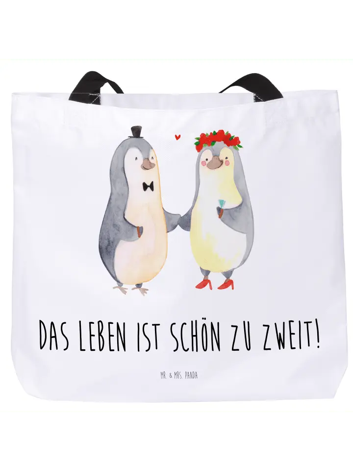 

Сумка-шоппер Mr & Mrs Panda Pinguin Heirat, белый