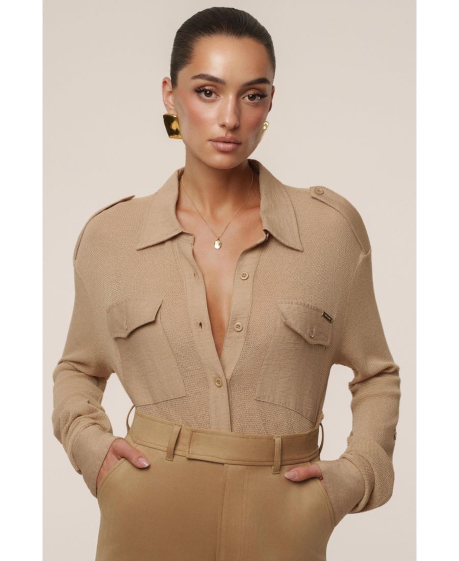 

Женская прозрачная блузка Sway на пуговицах JLUXLABEL, Beige