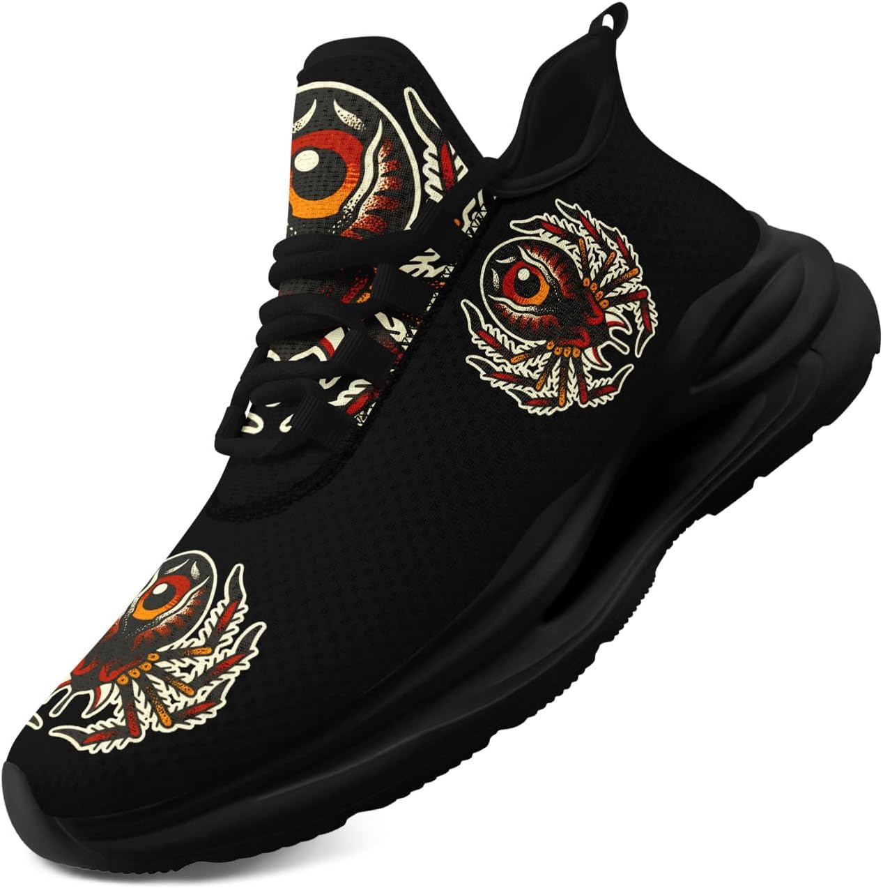 

Мужские кроссовки с готическим черепом - дышащие сетчатые кроссовки для бега по тропе, повседневные и спортивные кроссовки для женщин Coolcustomize, белый