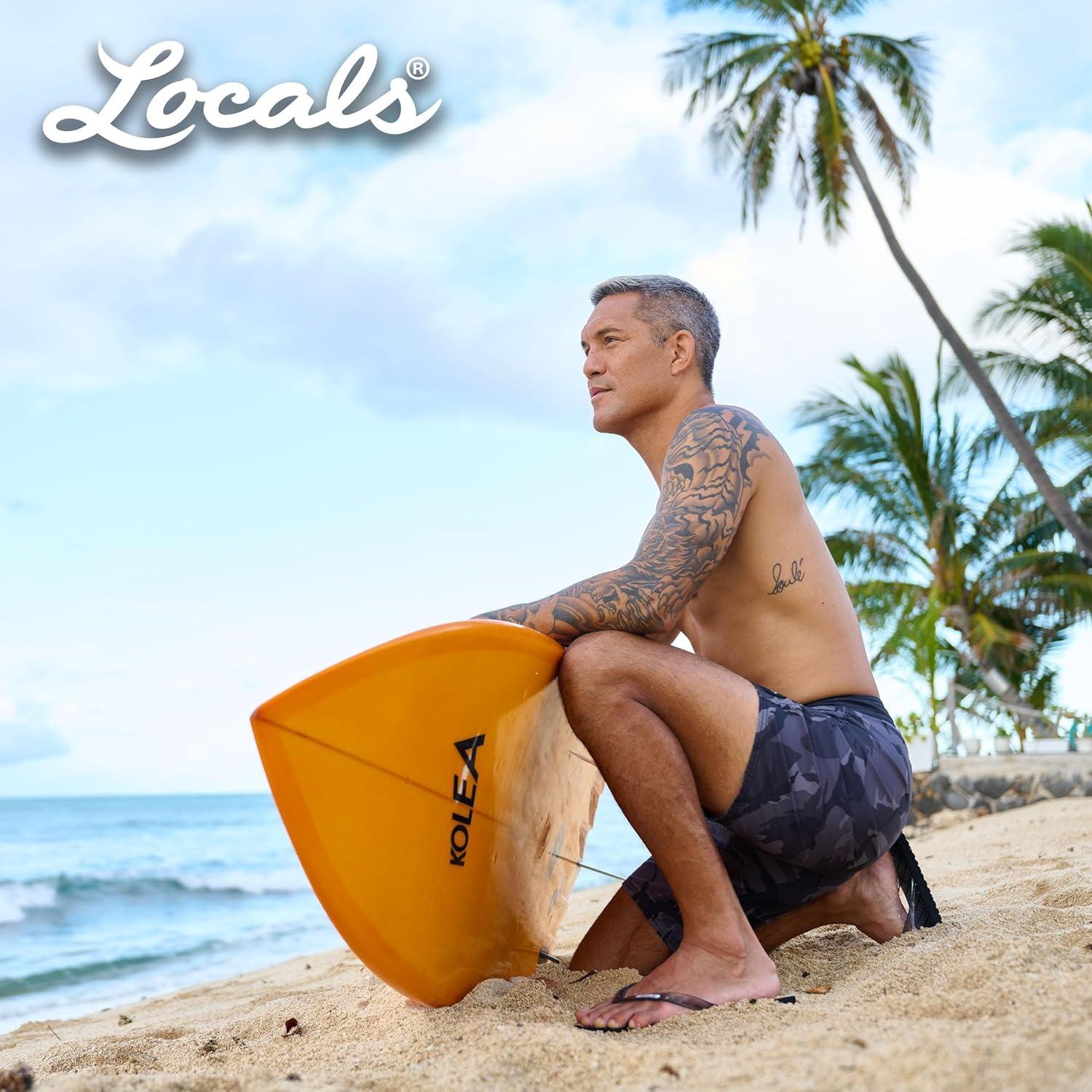 Оригинальные шлепанцы Locals Hawaii унисекс, черный/синий — фото 2