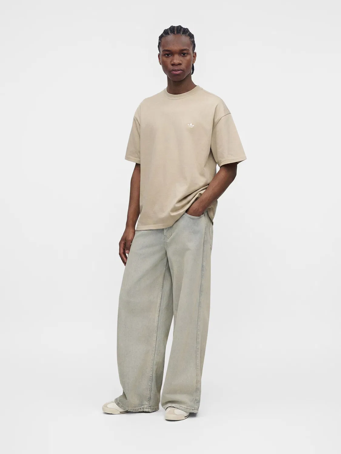 Футболка Adidas Originals Trefoil Essentials цвета хаки — фото 4