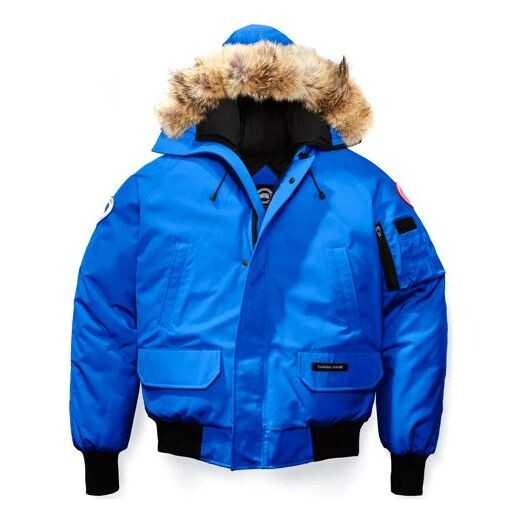 

Пуховик Men's Canada Goose Solid Color Cozy hooded aviator Down Jacket Blue, синий