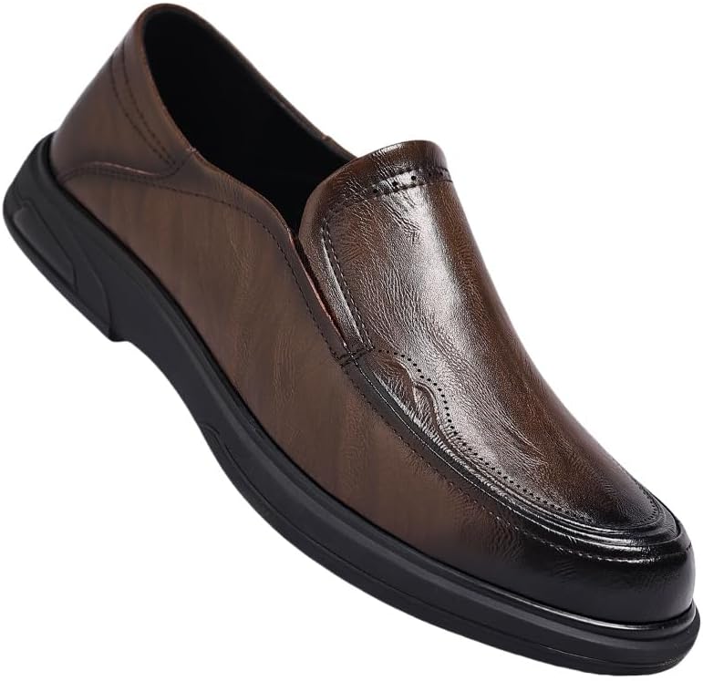 

Мужские повседневные туфли однотонного цвета - комфортные и простые - для улицы - для поездок на работу Fusecottc, коричневый