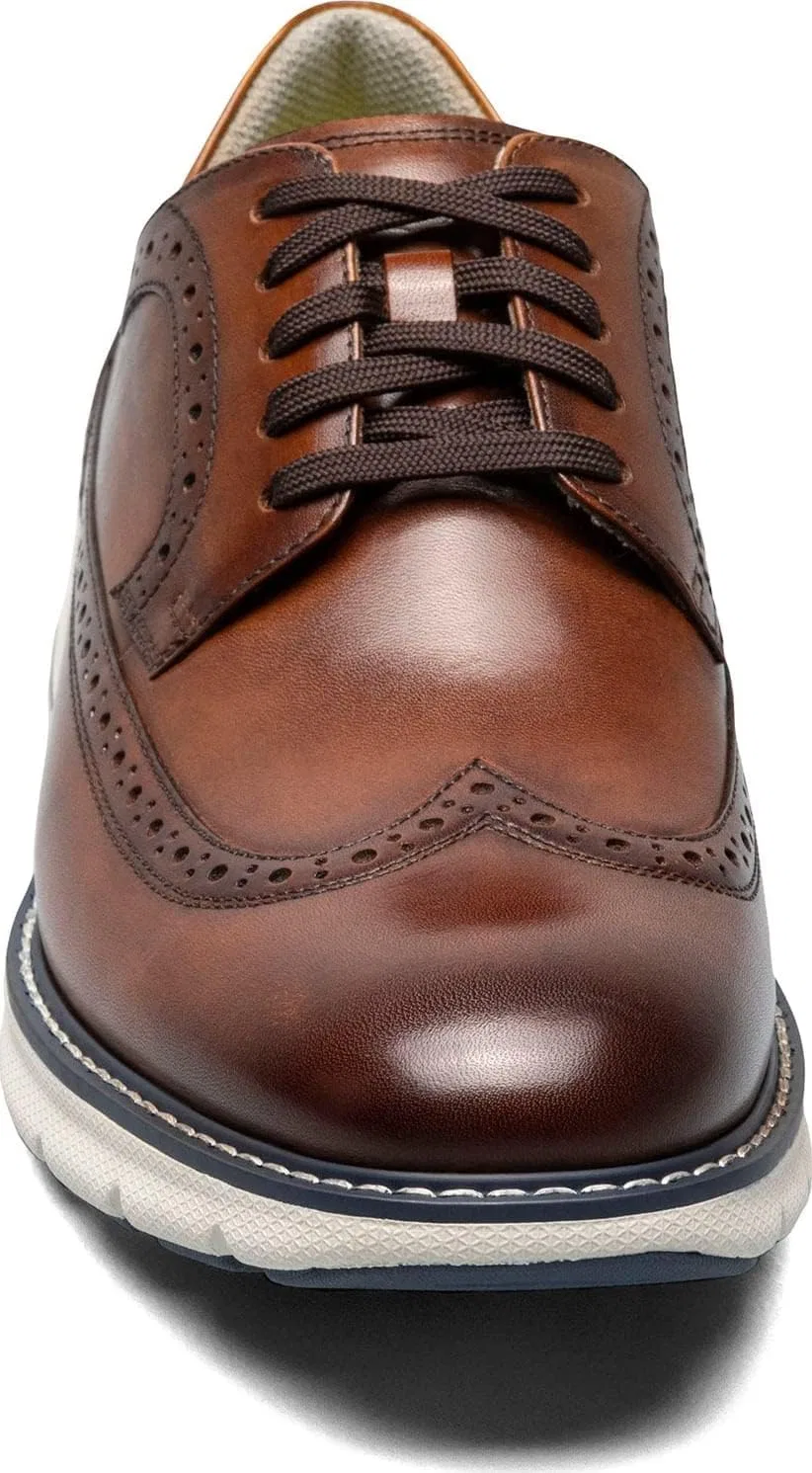 Мужские оксфорды Florsheim Frenzi Wing Tip, Cognac Smooth White Sole — фото 3