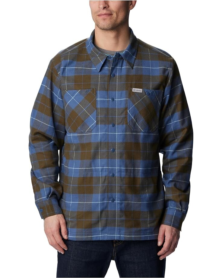 

Рубашка Columbia Cornell Woods Fleece Lined, цвет Dark Mountain/Shasta Woodsman Tartan