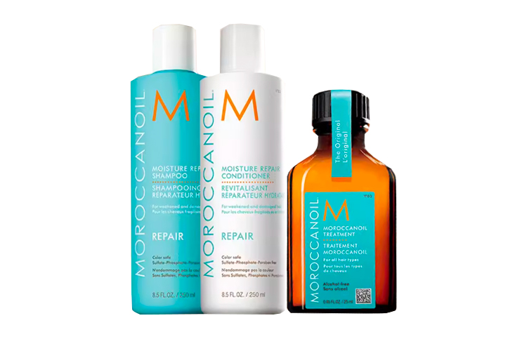 

Набор шампуня и кондиционера с эфирными маслами для объема волос очищение 25мл+250мл+250мл Moroccanoil, essential oil 25ml + shampoo 250ml + conditioner 250ml