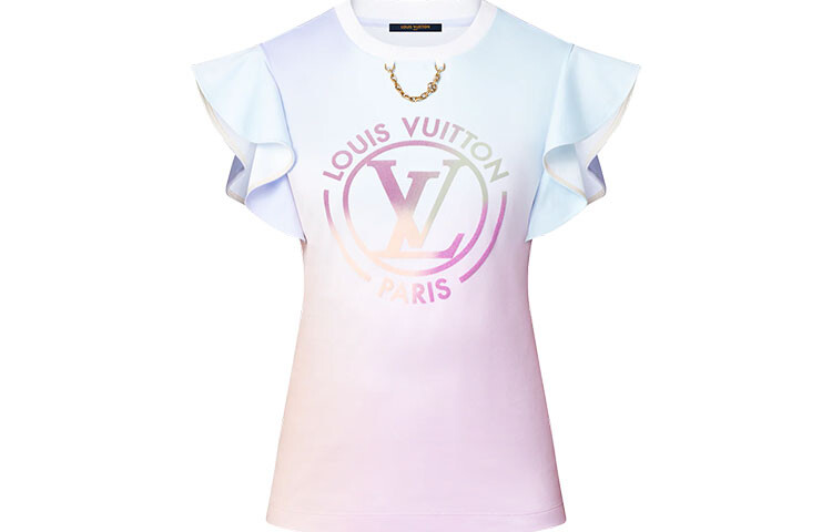 

Футболка женская Louis Vuitton, розовый / голубой