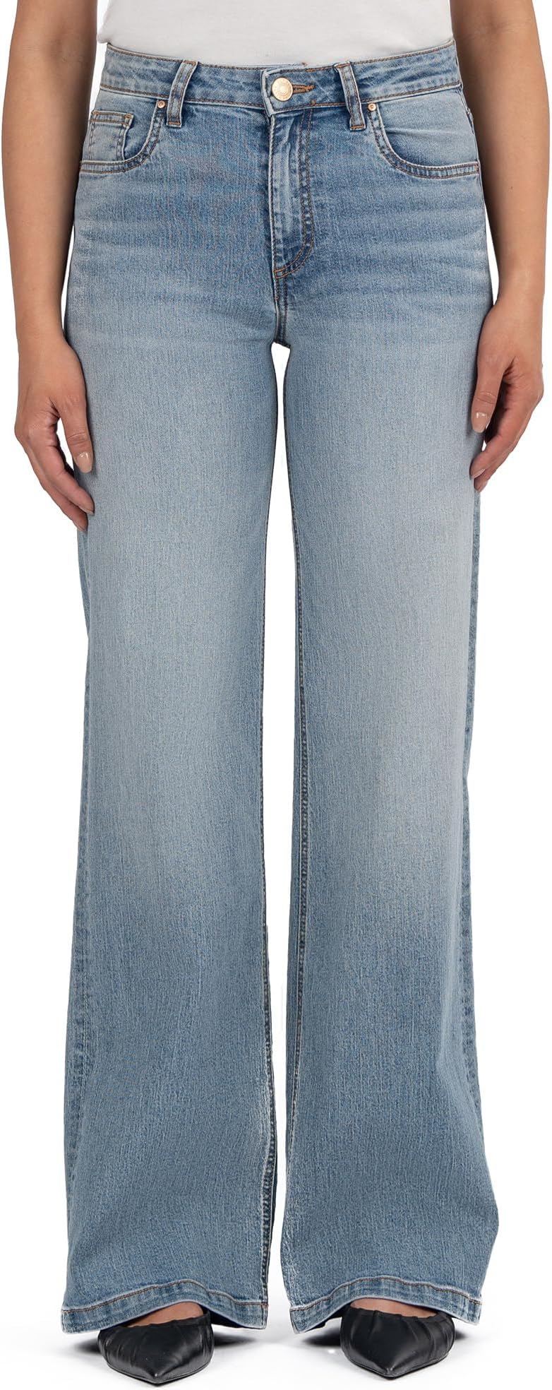 

Джинсы KUT from the Kloth Petite Jeans High-Rise Wide Leg Clean Hem in Ensured, Ensured