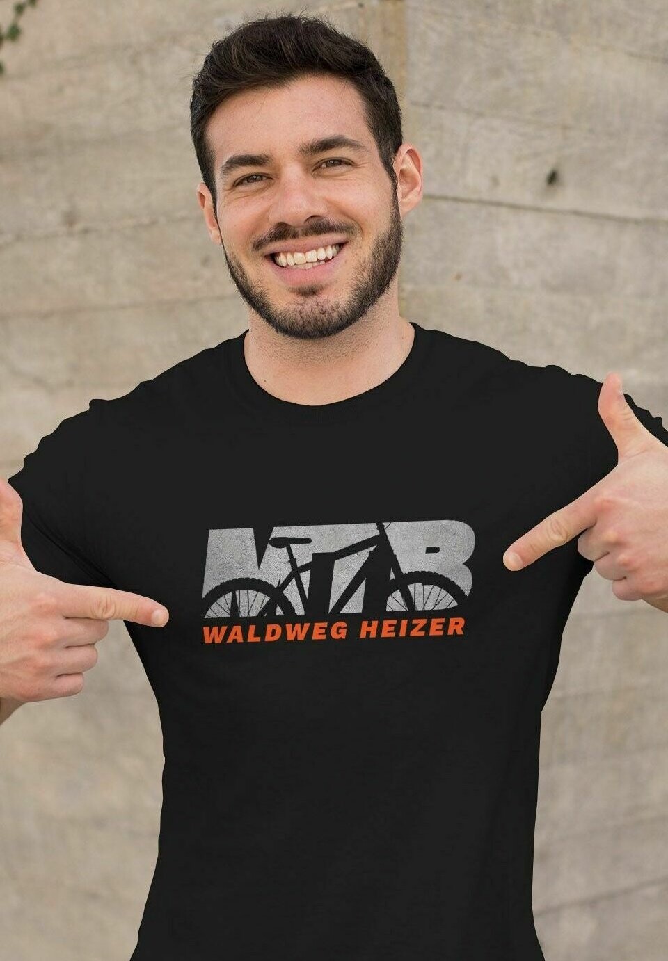 

Футболка с принтом MTB DOWNHILL MOUNTAINBIKE SPRUCH WALDWEG HEIZER F MoonWorks, черный