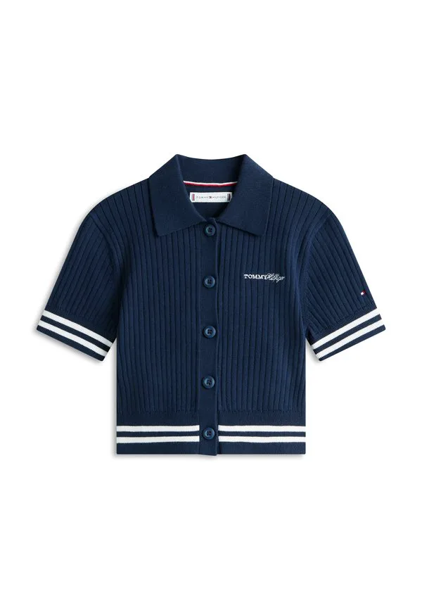 Кардиган-Поло с коротким рукавом и вышивкой логотипа. Tommy Hilfiger, Dark Night Navy — фото 4