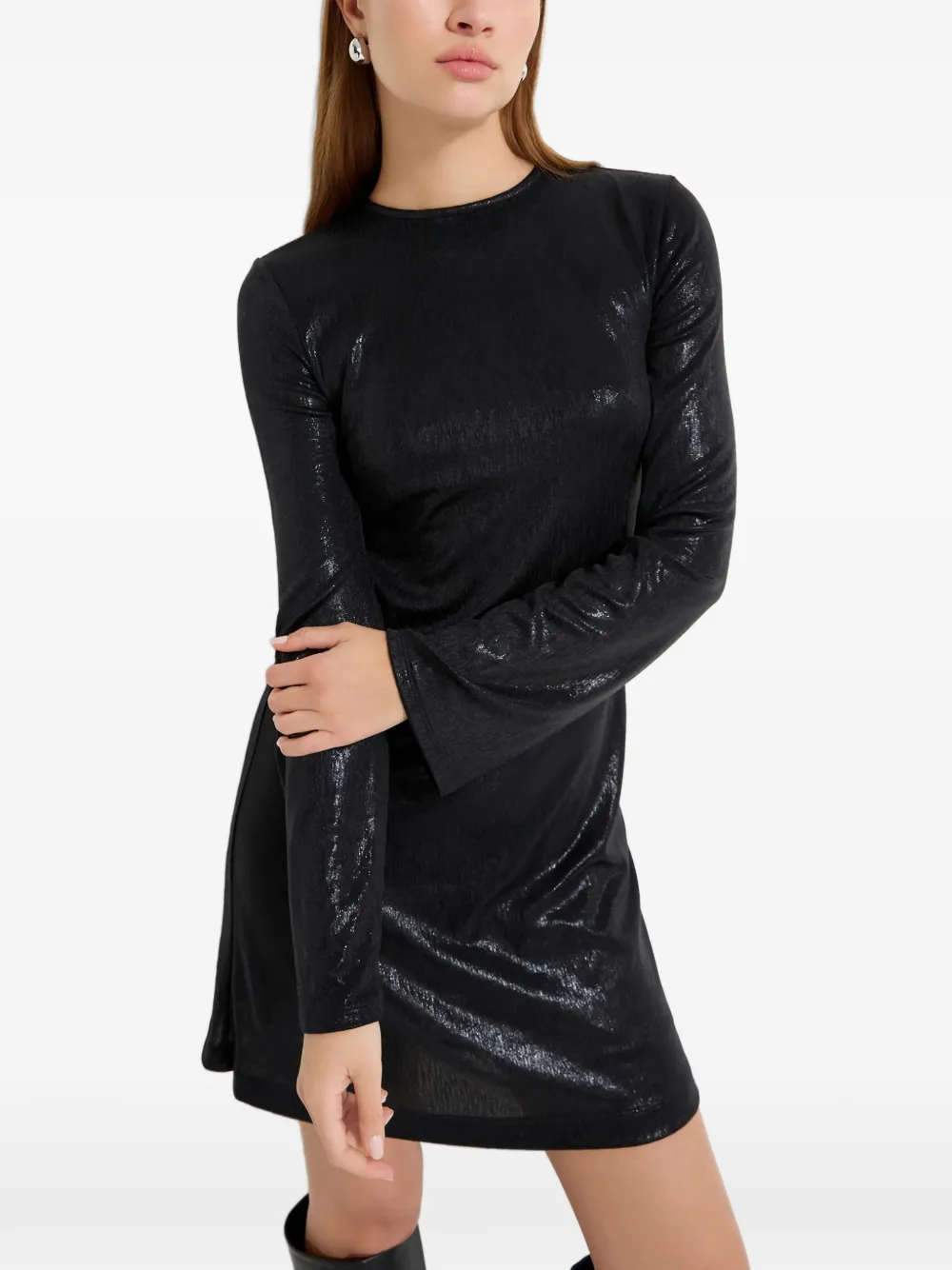 

Платье мини Adya с эффектом металлик Marcella, черный