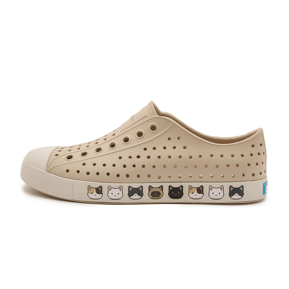 Native Shoes Джефферсон Клоги Тапочки Унисекс Белый Серый - Светлый Павлин Котёнок Полоска Тофу Белый[Подарок Включён Случайные Шармы Для Обуви 3 Шт] — фото 4