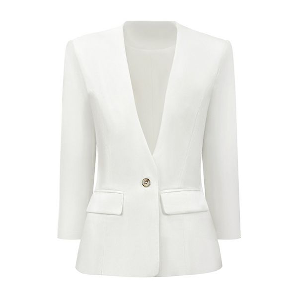 

Женский блейзер с v-образным вырезом без воротника и 3/4 рукава Inspire Chic