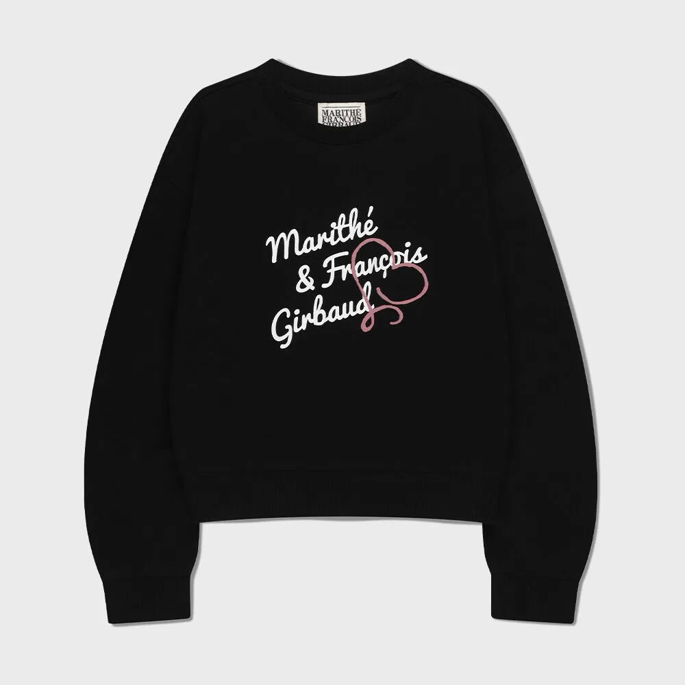 Детский укороченный свитшот Marithé Kids с логотипом, чёрный — фото 2