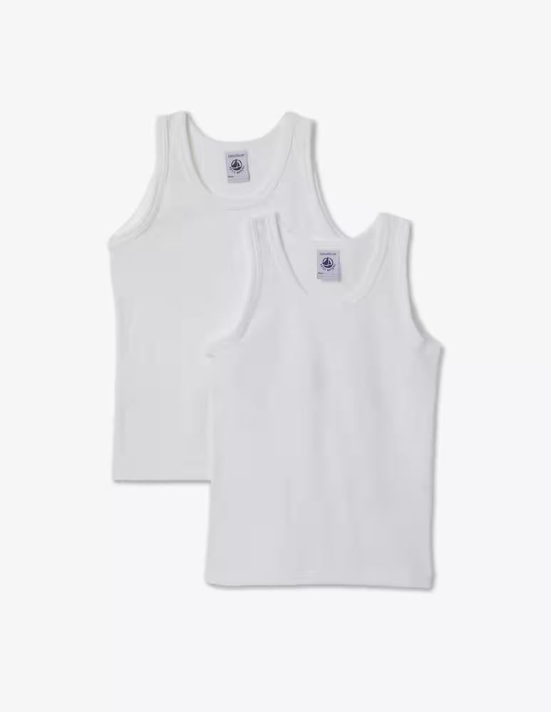 

В упаковке 2 майки - белые Petit Bateau, белый