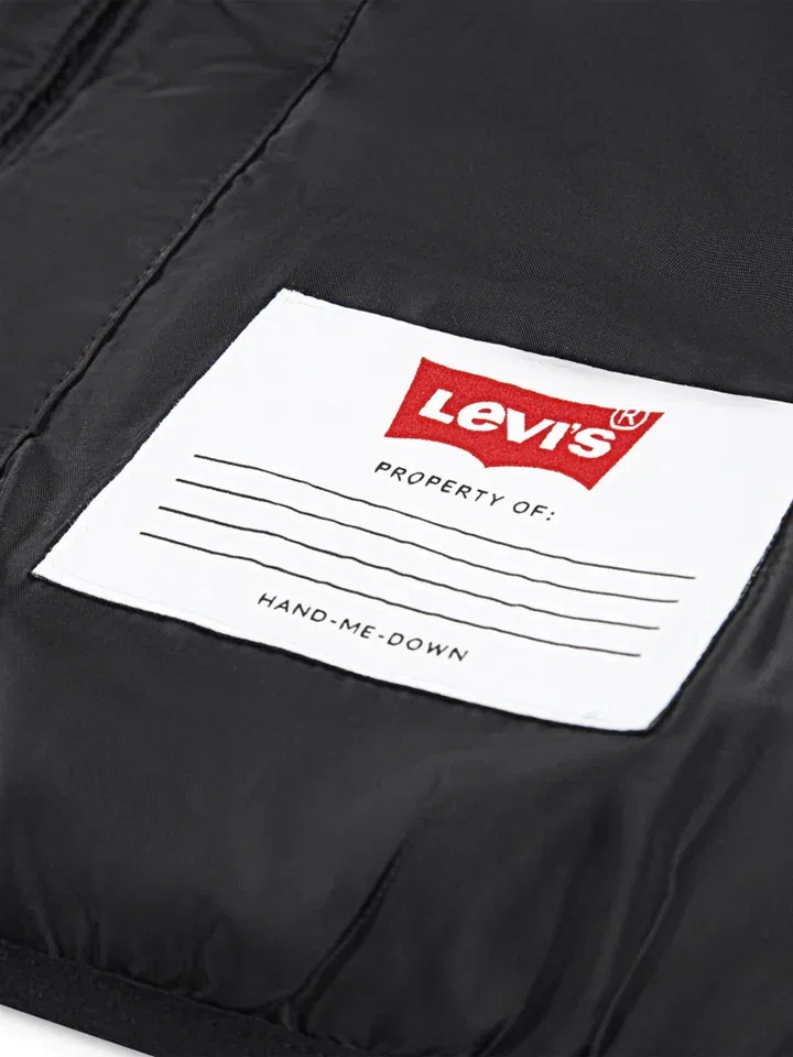 Стеганая куртка с капюшоном Levi's Kids, черный — фото 3