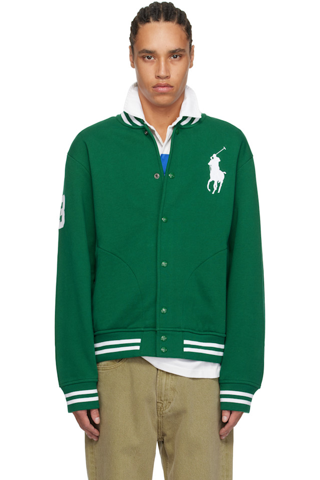 

Бейсбольная куртка-бомбер Big Pony из флиса Polo Ralph Lauren, зеленый