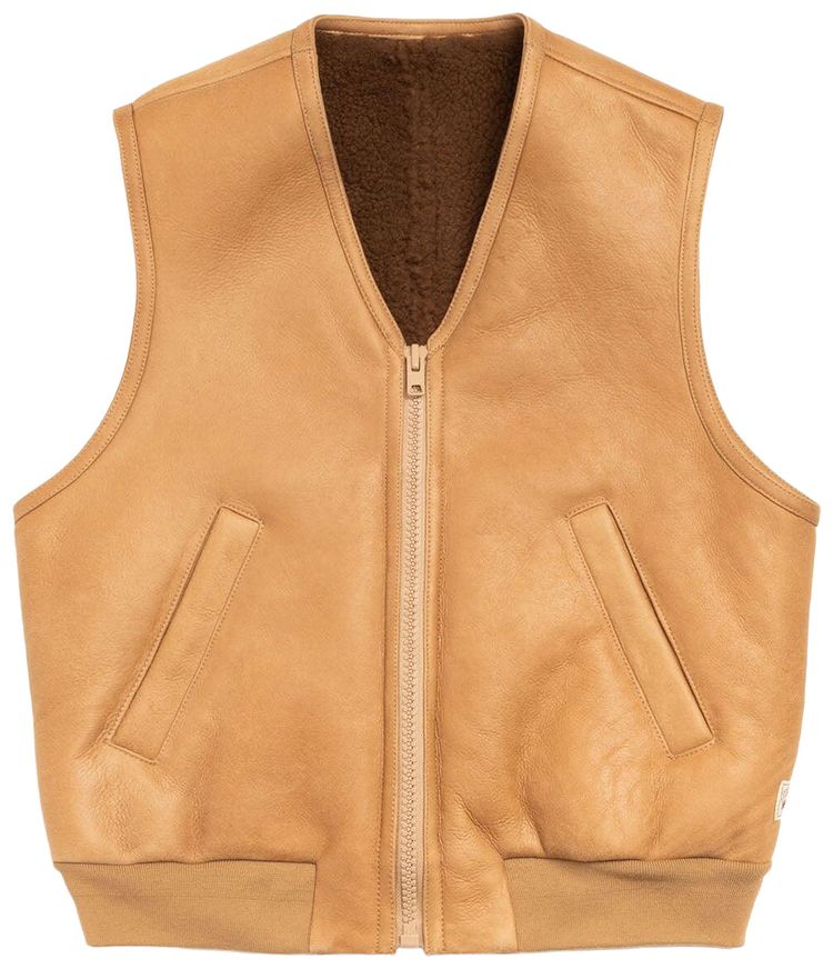 

Жилет Stussy из овчины, бежевый