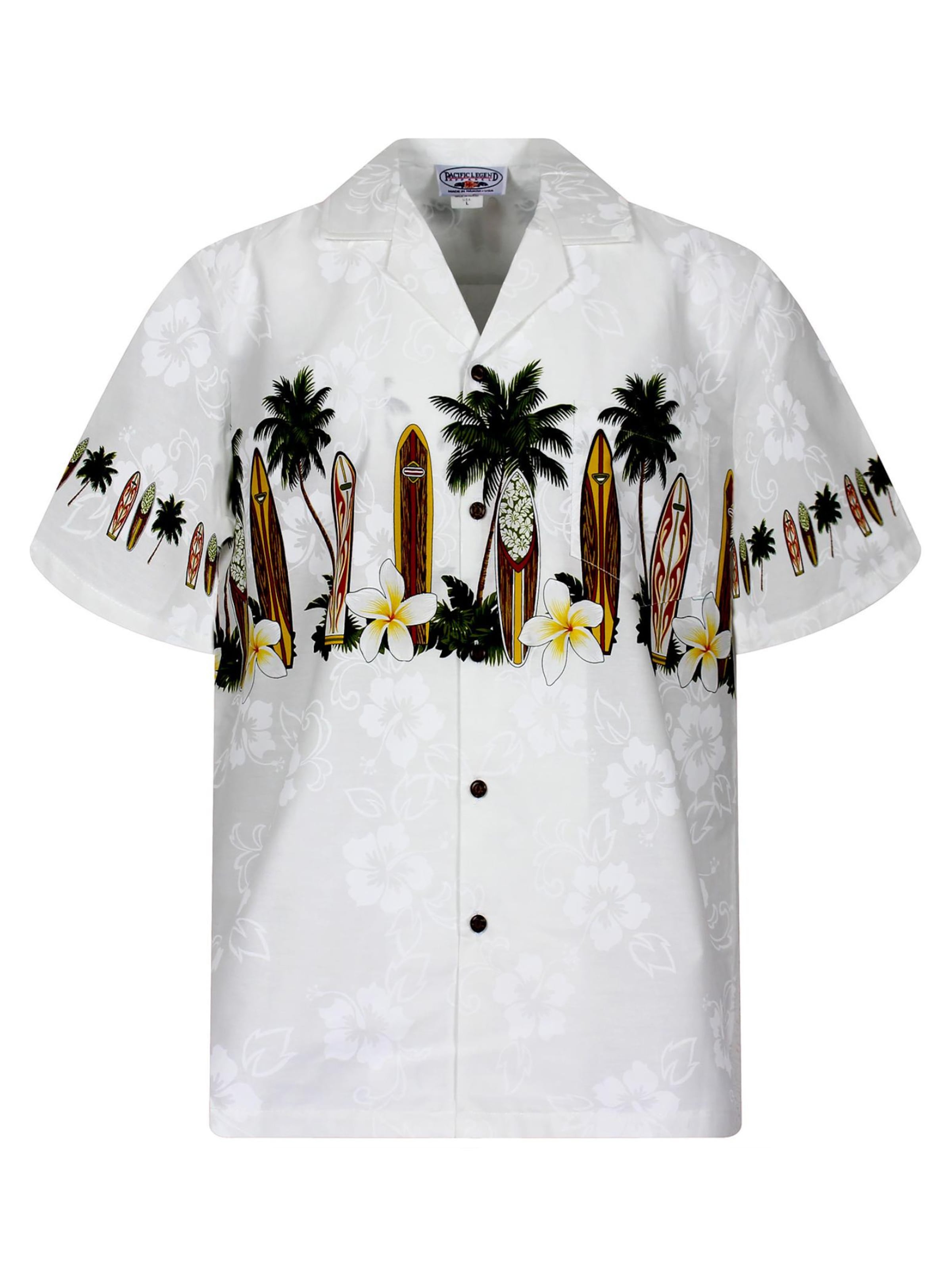 

Pacific Legend Рубашка на пуговицах 'Surfbretter' Regular fit в белом цвете
