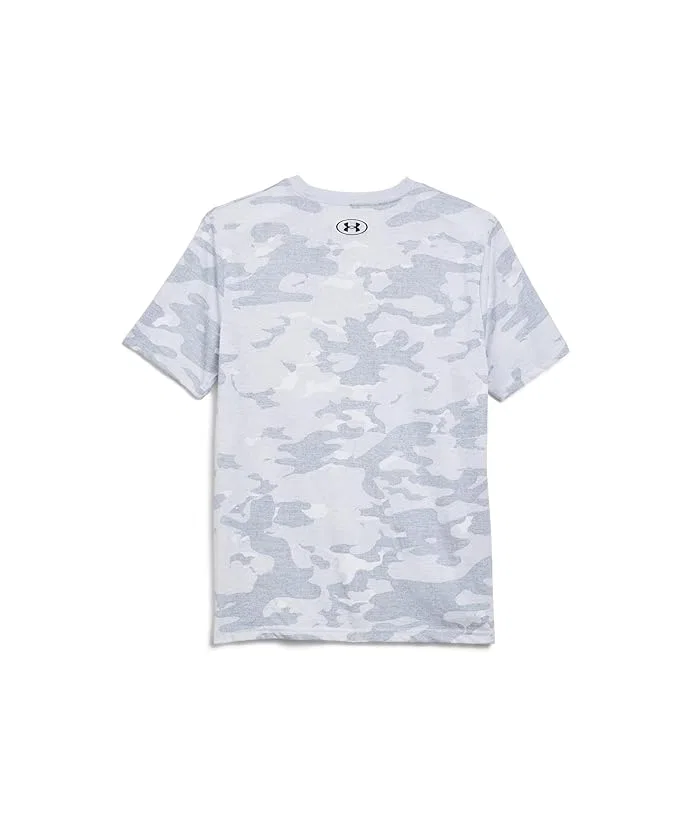 Футболка с камуфляжным принтом UA AOP Camo Logo Tee Under Armour Kids, Halo Gray — фото 2