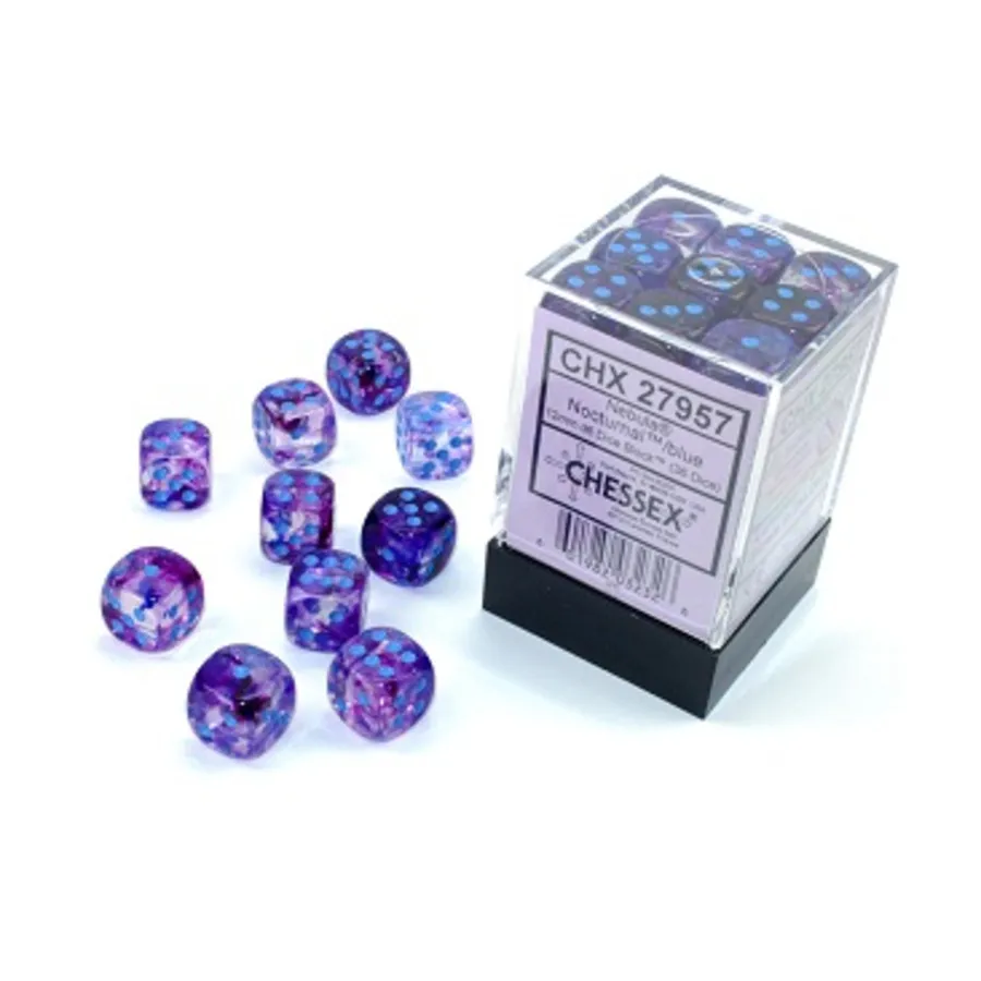 

d6 12 мм Ночной с синим (36), Dice - Nebula (Chessex)