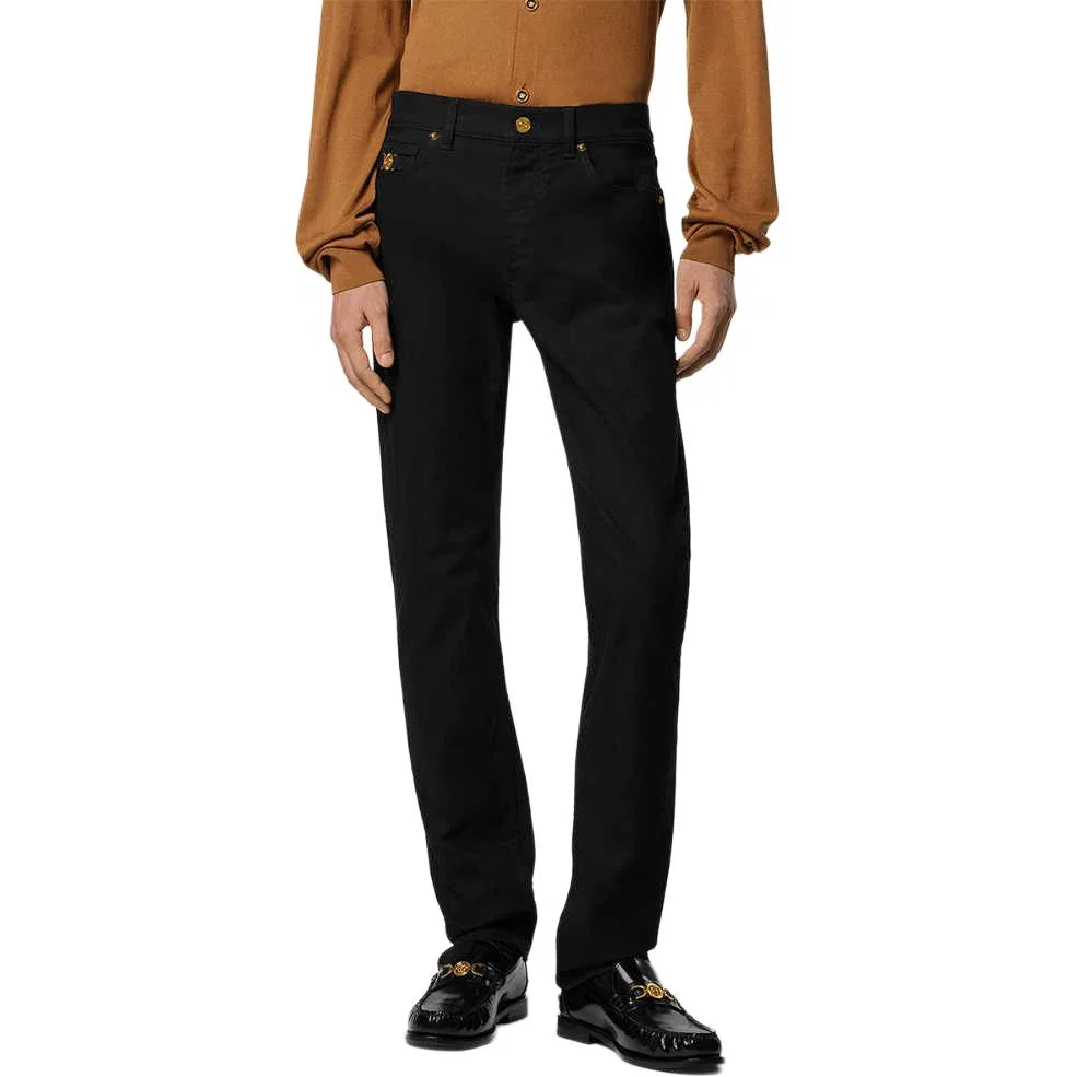 Джинсы VERSACE Slim Fit черные — фото 4