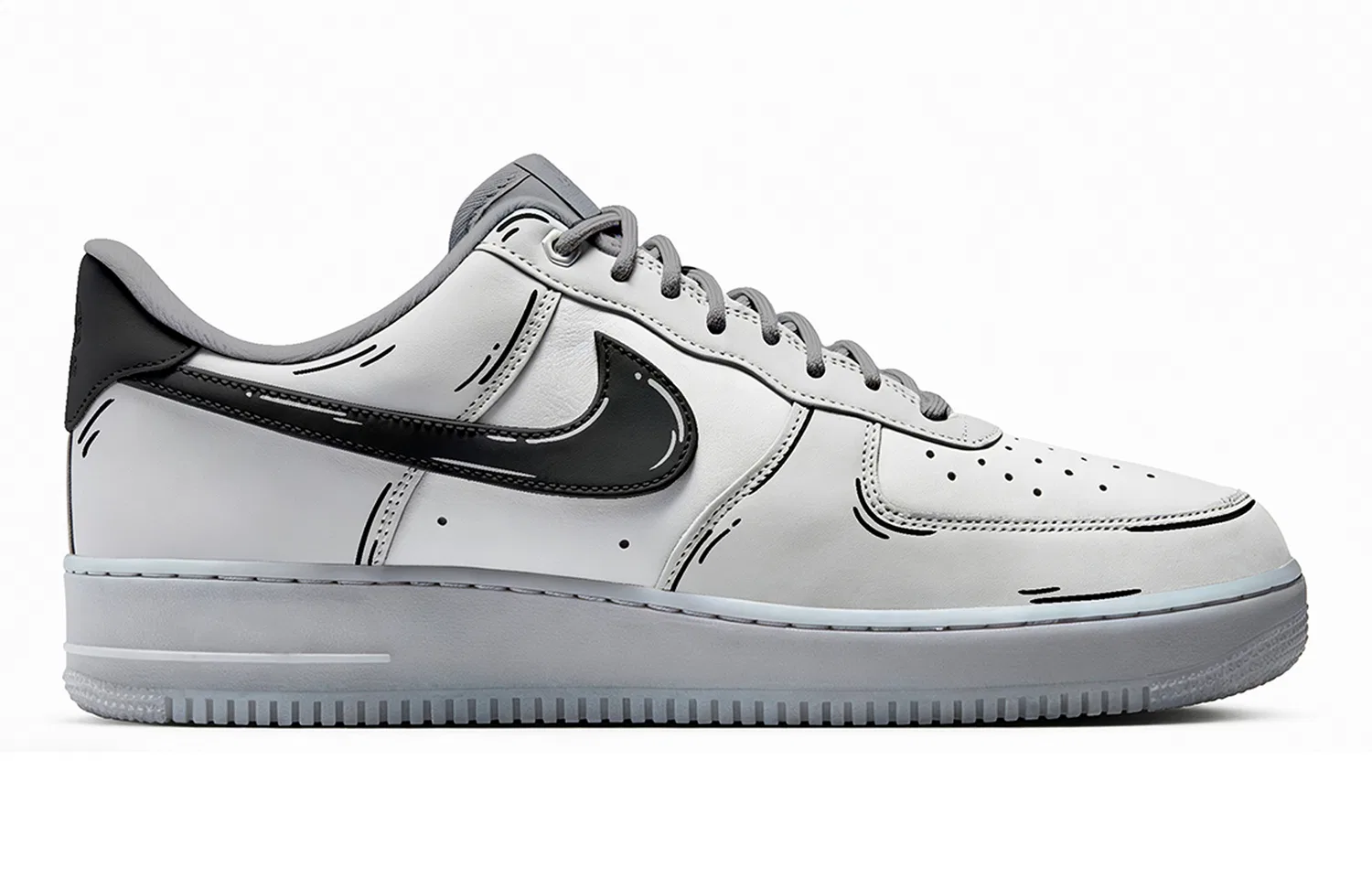 Кроссовки Nike Air Force 1 низкие серые — фото 3