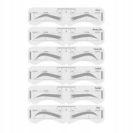 

Линейка шаблонов для укладки бровей, 6 шт. Deni Carte