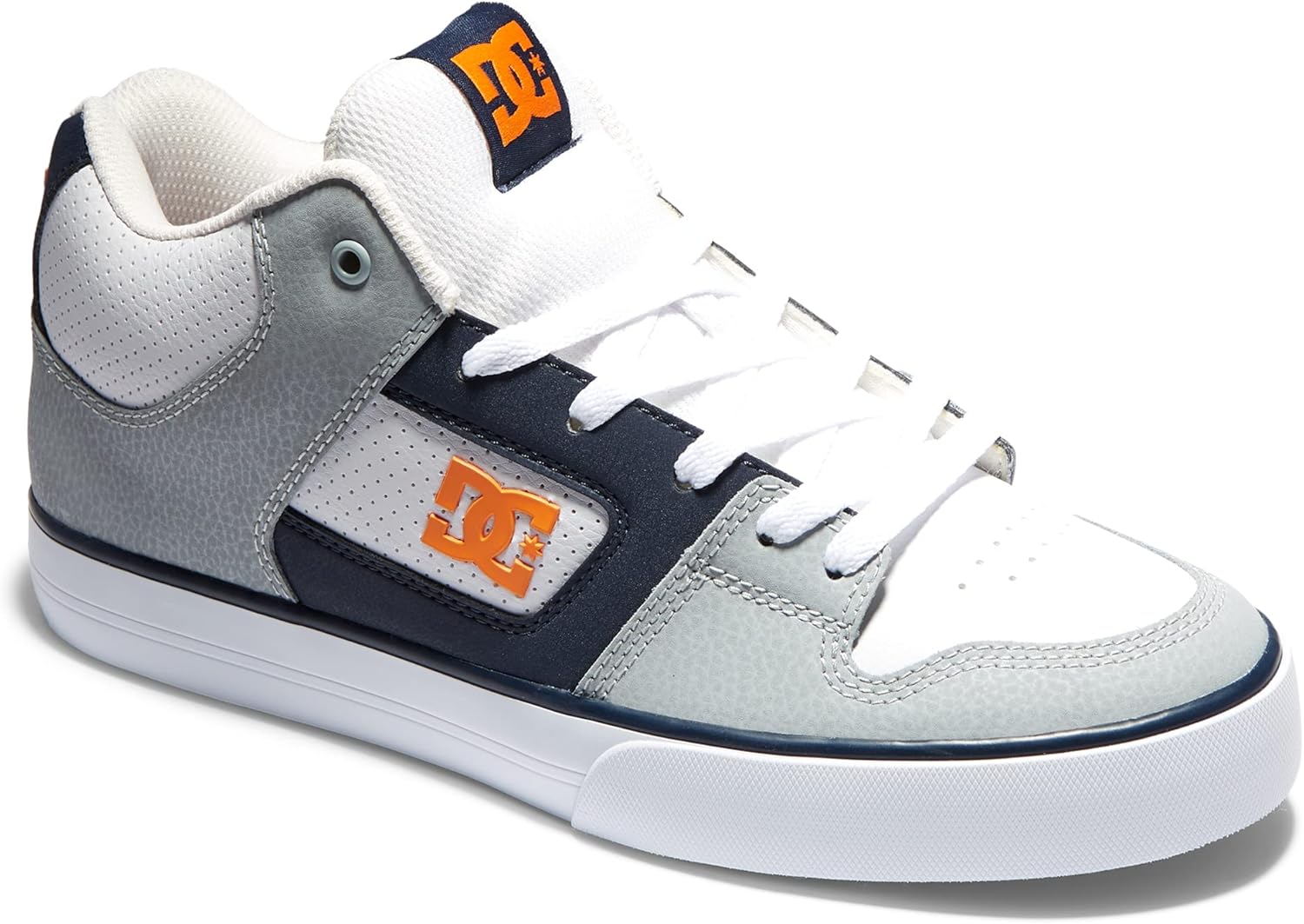 

Мужские кроссовки DC Shoes Pure Mid для повседневного ношения и скейтбординга, белый/оранжевый/серый