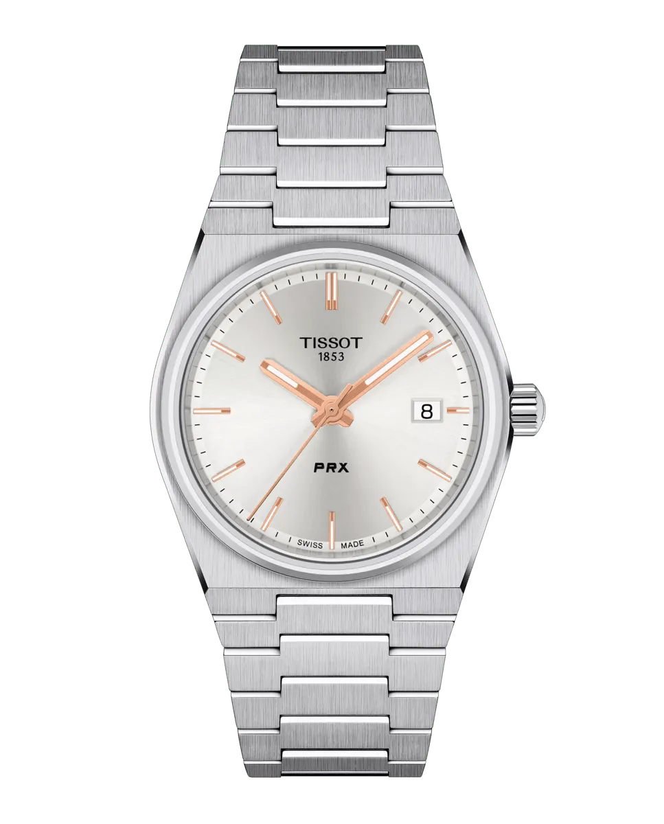 

Женские часы коллекции PRX 35 из стали Tissot, серебряный