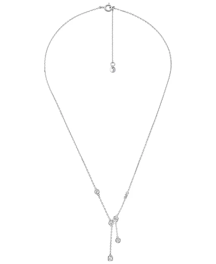 

Ожерелье с подвеской Brilliance Lariat с кубическим цирконием в форме буквы Y Michael Kors, серебряный