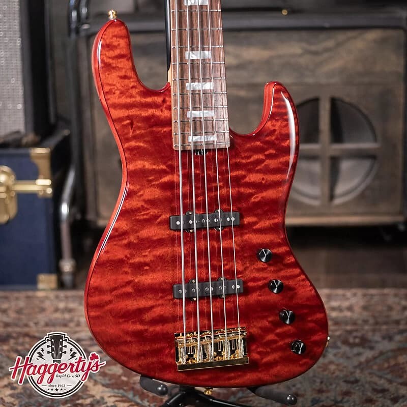 

Басс гитара Sadowsky Limited Edition 2023 MasterBuilt 21-Fret 5-String Standard J/J Bass - Majestic Red Transparent
