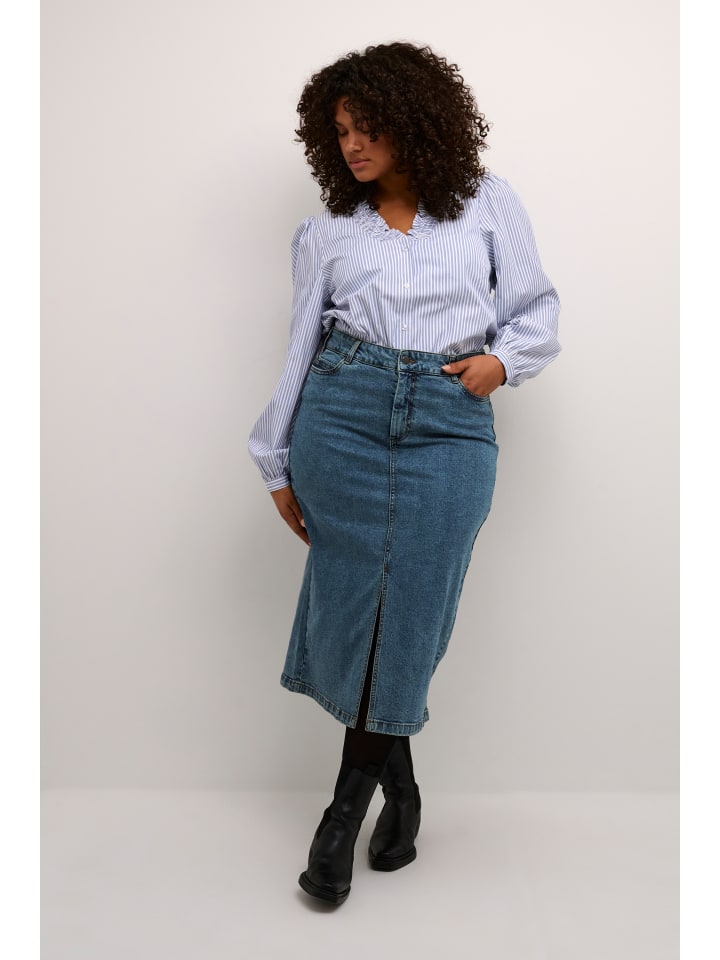 

Юбка длиной до колена KAFFE curve, цвет blue denim