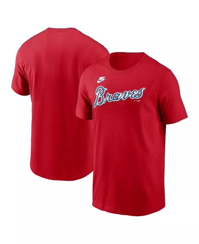 

Мужская красная футболка с надписью Atlanta Braves Cooperstown Nike