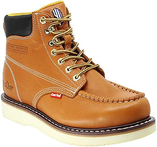 

Мужские рабочие ботинки Cactus 71622M с мокуто-подошвой из полиуретана (PU) и верха из натуральной кожи 6" Cactus Work Boots, золотой