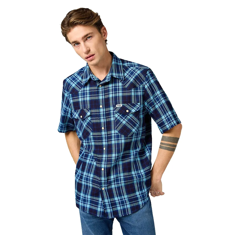 

Рубашка с коротким рукавом Wrangler Western, синий
