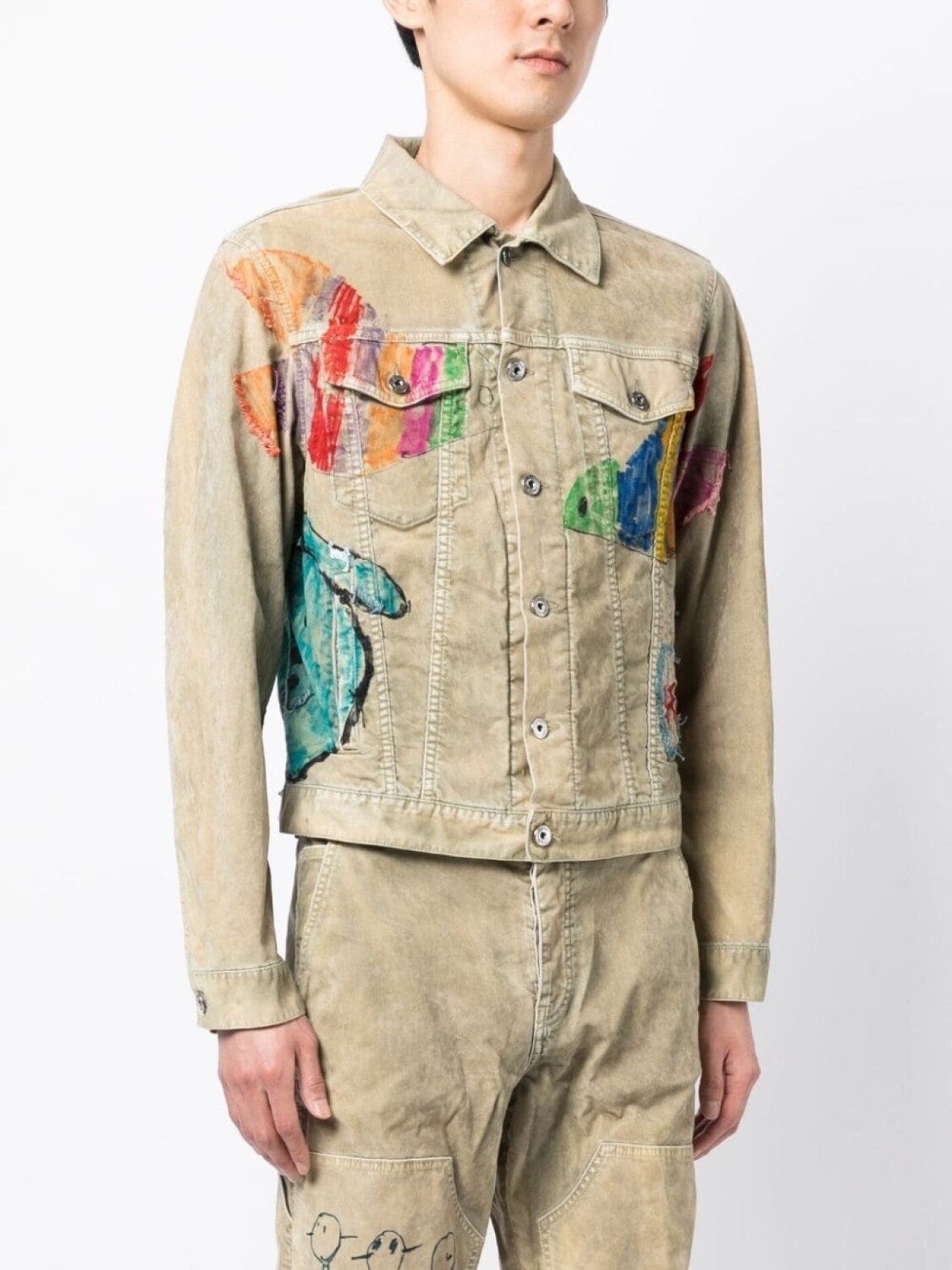 Куртка с графичным принтом Off-White, коричневый — фото 2