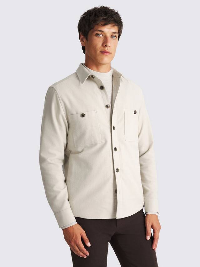 

Хлопковая рубашка-оверсайз Regular Fit из мягкой ткани Moleskin Moss, Off White