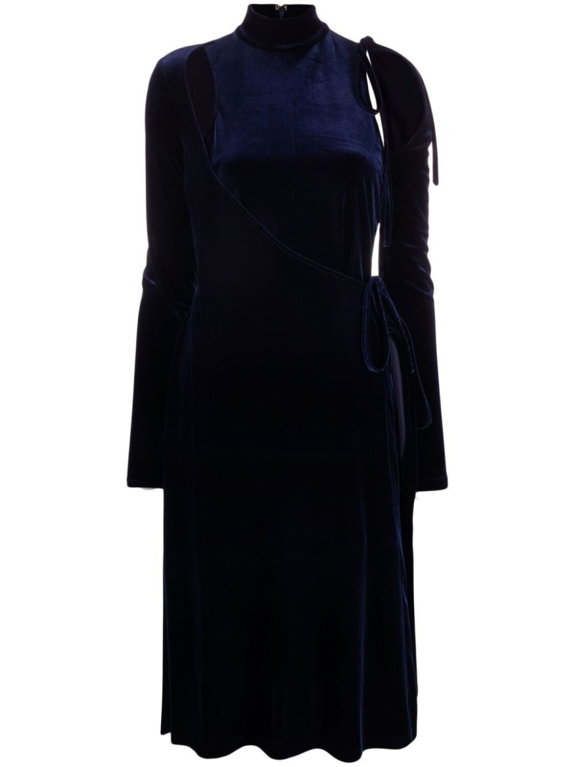 

Versace Jeans Couture бархатное платье с запахом и вырезами, синий