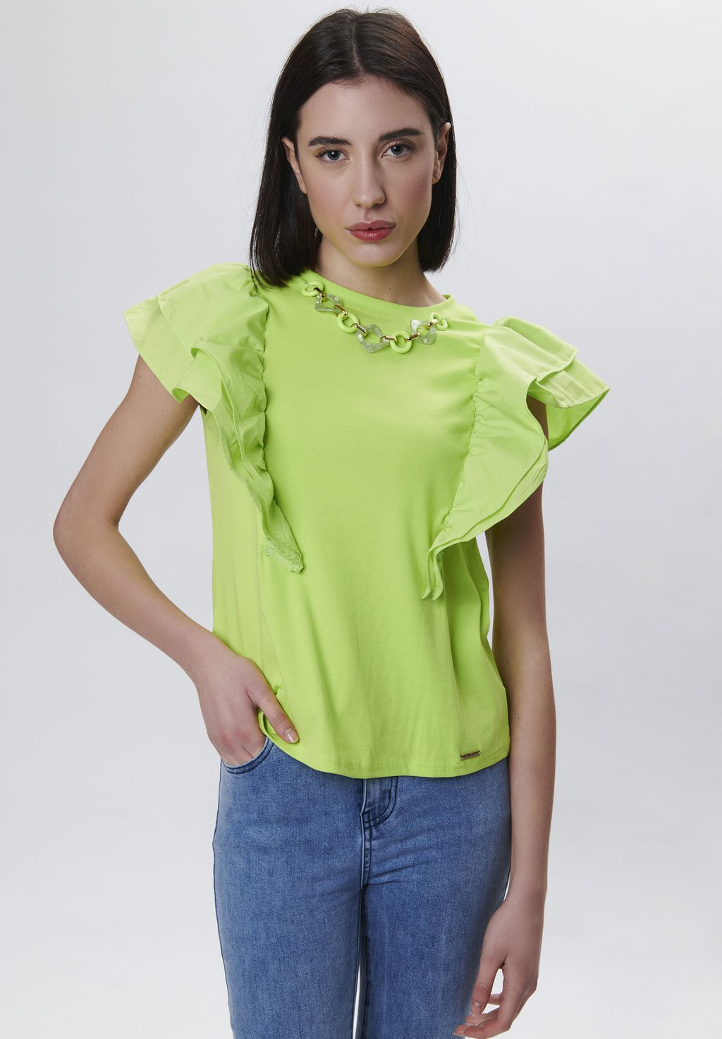 

Футболка с принтом NECKLINE INFLUENCER, светло-зеленый