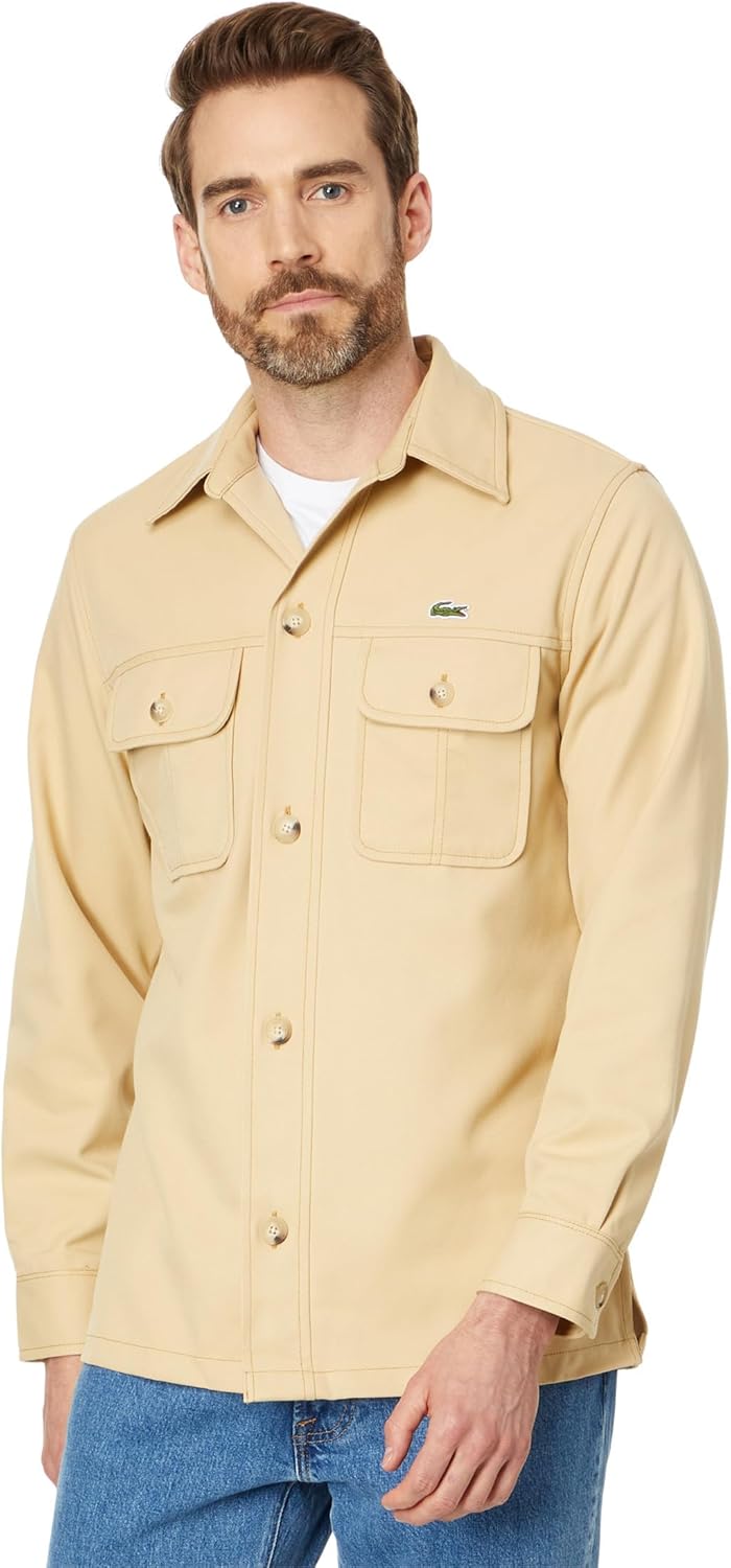 

Мужская длинная рубашка-оверсайз Lacoste с двумя передними карманами, Croissant