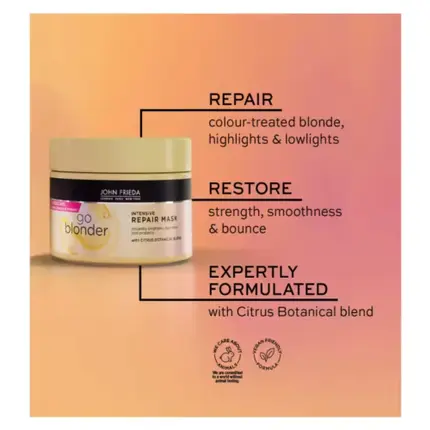 

Интенсивная восстанавливающая маска Sheer Blonde Go Blonder 250 мл, John Frieda