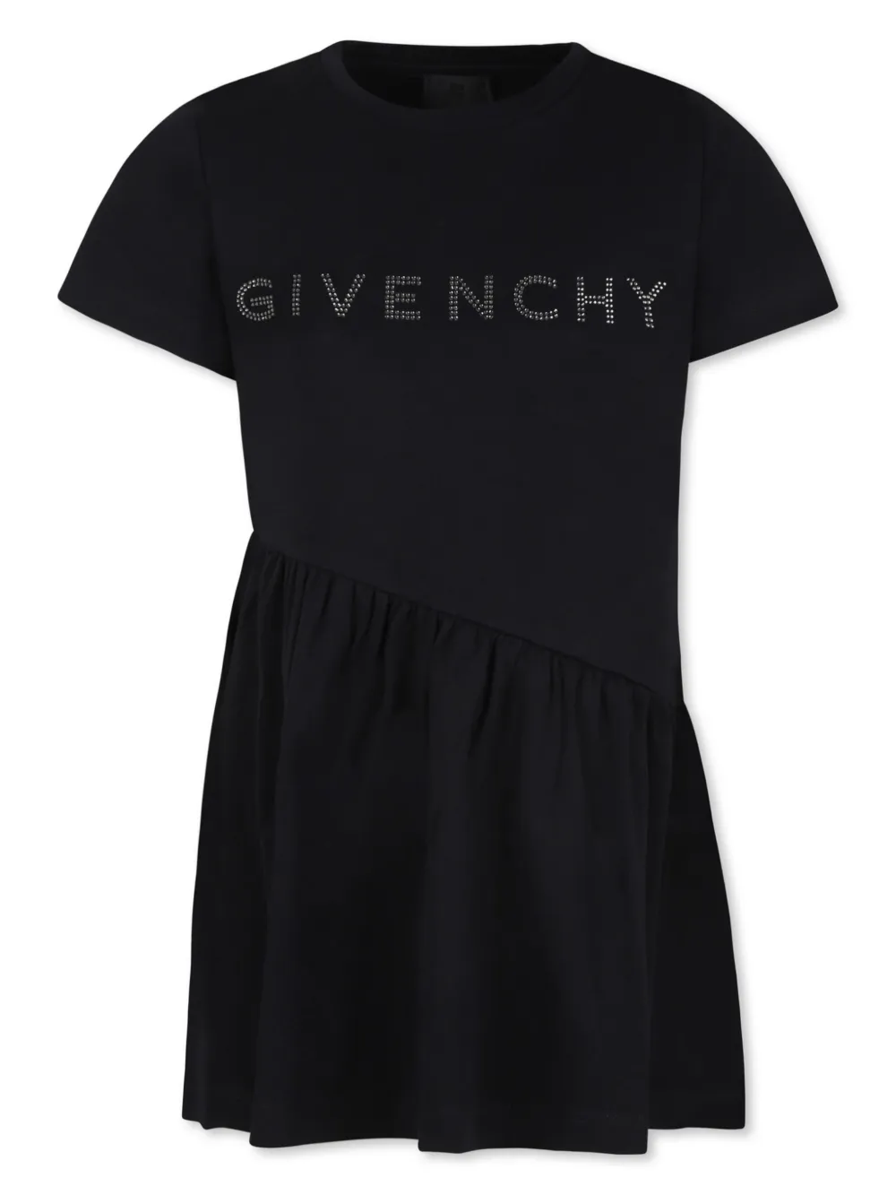 

Платье с логотипом и заклепками Givenchy Kids, черный