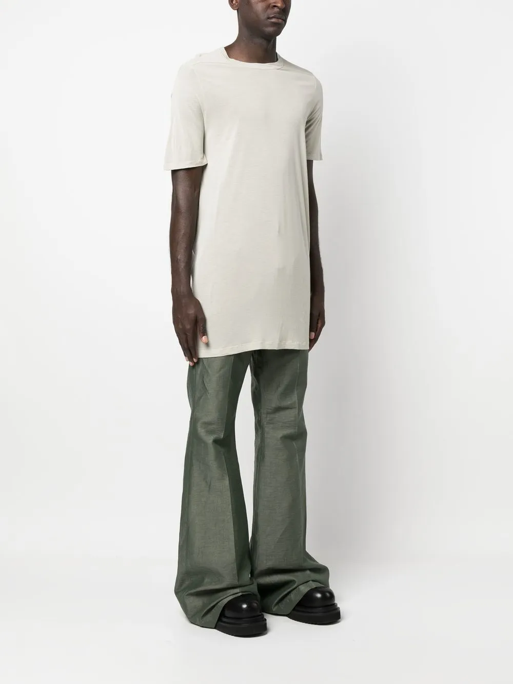 Длинная футболка с круглым вырезом Rick Owens, нейтральный — фото 3