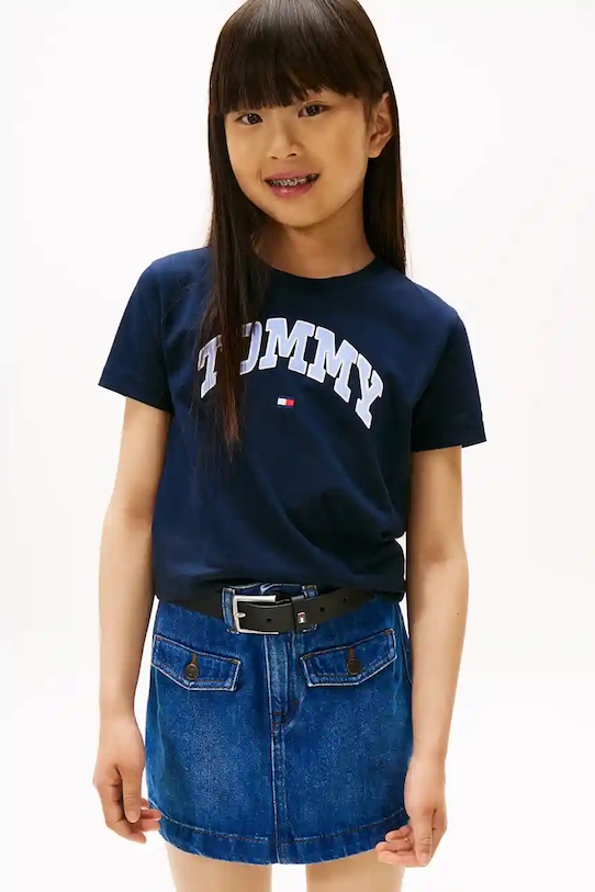 

Детская хлопковая футболка Tommy Hilfiger, темно-синий