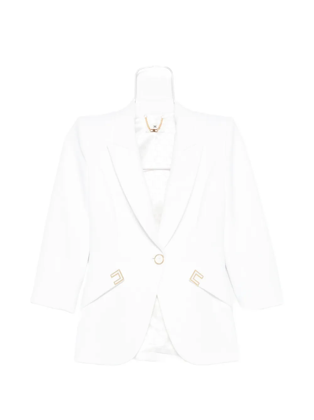 

Пиджак с отделкой золотистого цвета Elisabetta Franchi, белый