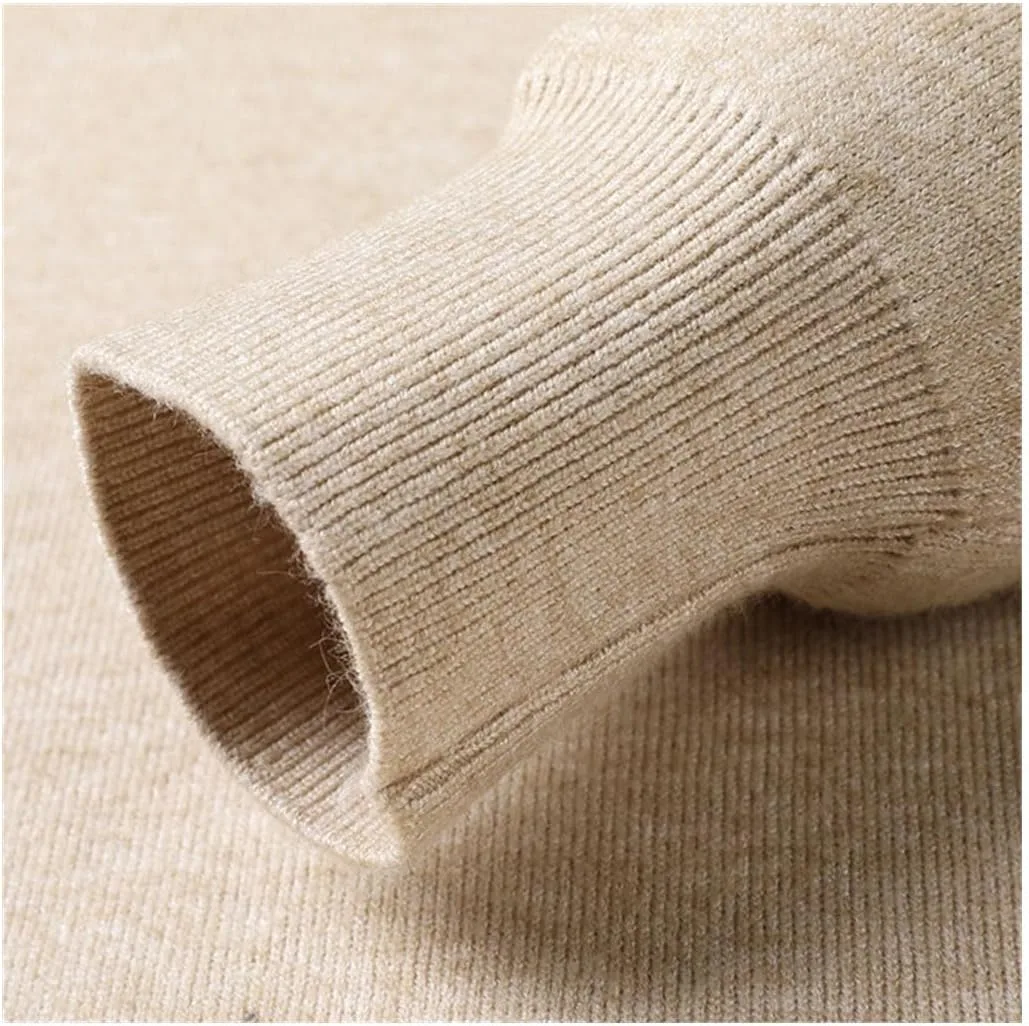Мужской однотонный вязаный свитер Casual Comfortable Pullover Tops Classic Mens Basic Half Turtleneck — фото 4