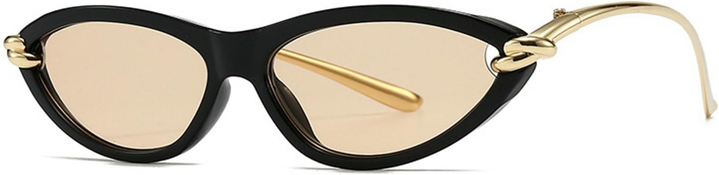 

Laureles Винтажные солнцезащитные очки в маленькой оправе «кошачий глаз» в стиле Y2k для женщин, модные черные овальные солнцезащитные очки цвета шампанского для мужчин, C2