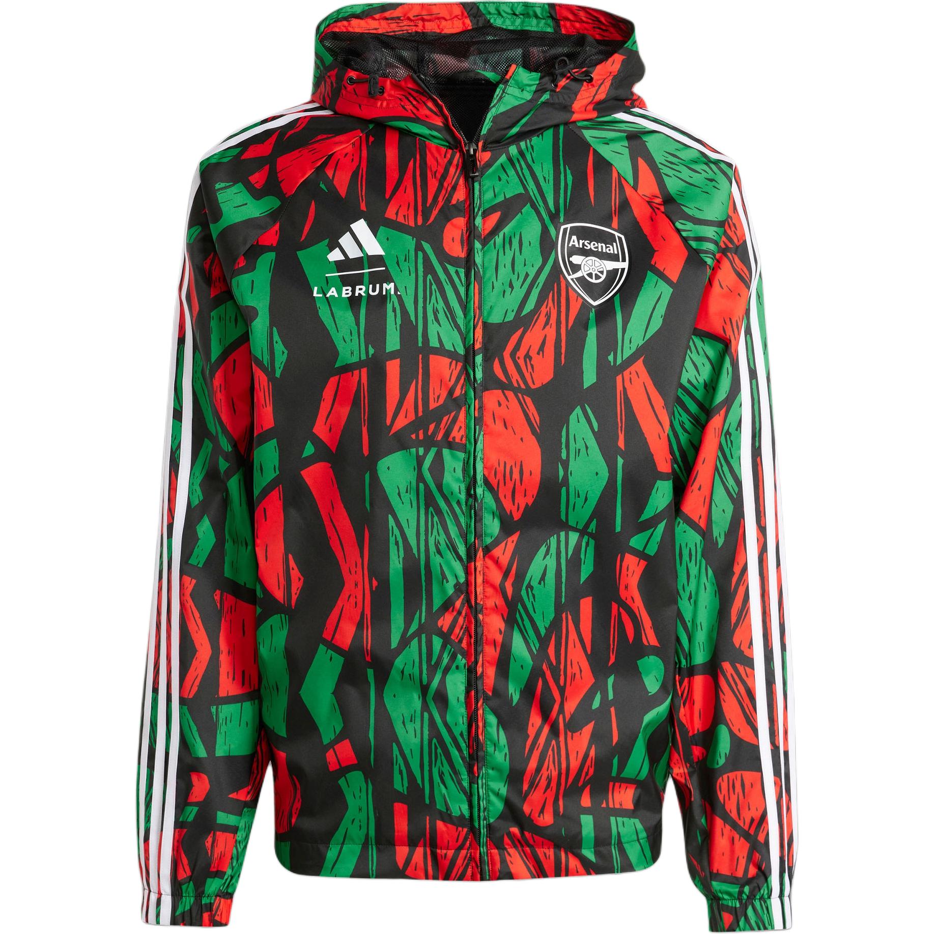 Adidas Курка ветровка Arsenal Labrum, Red Green — фото 3