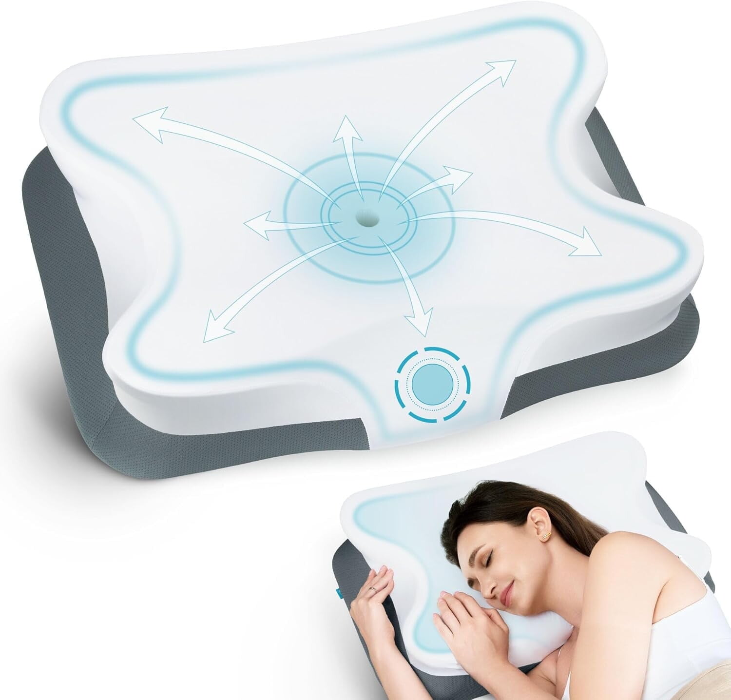 

Подушки с эффектом памяти Alljoy, серый